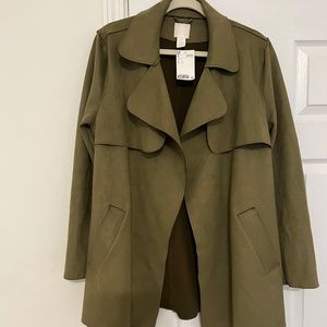 Olive Green Long Sleeve Belted Jacket